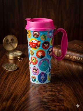Walt Disney World Resort Reusable Refillable 16oz Mug Pixar Pink Lid - 2026